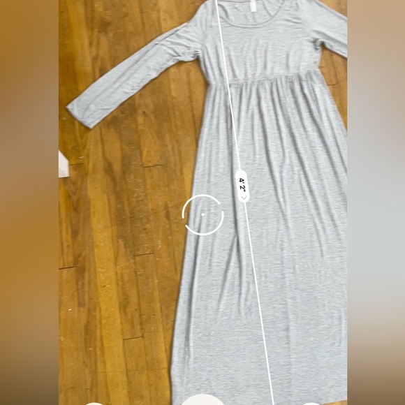 PINK BLUSH- Gray Maternity Maxi Dress with Sleeves- L - Picture 8 of 11